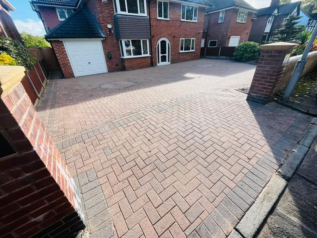 Driveway after pressure washing